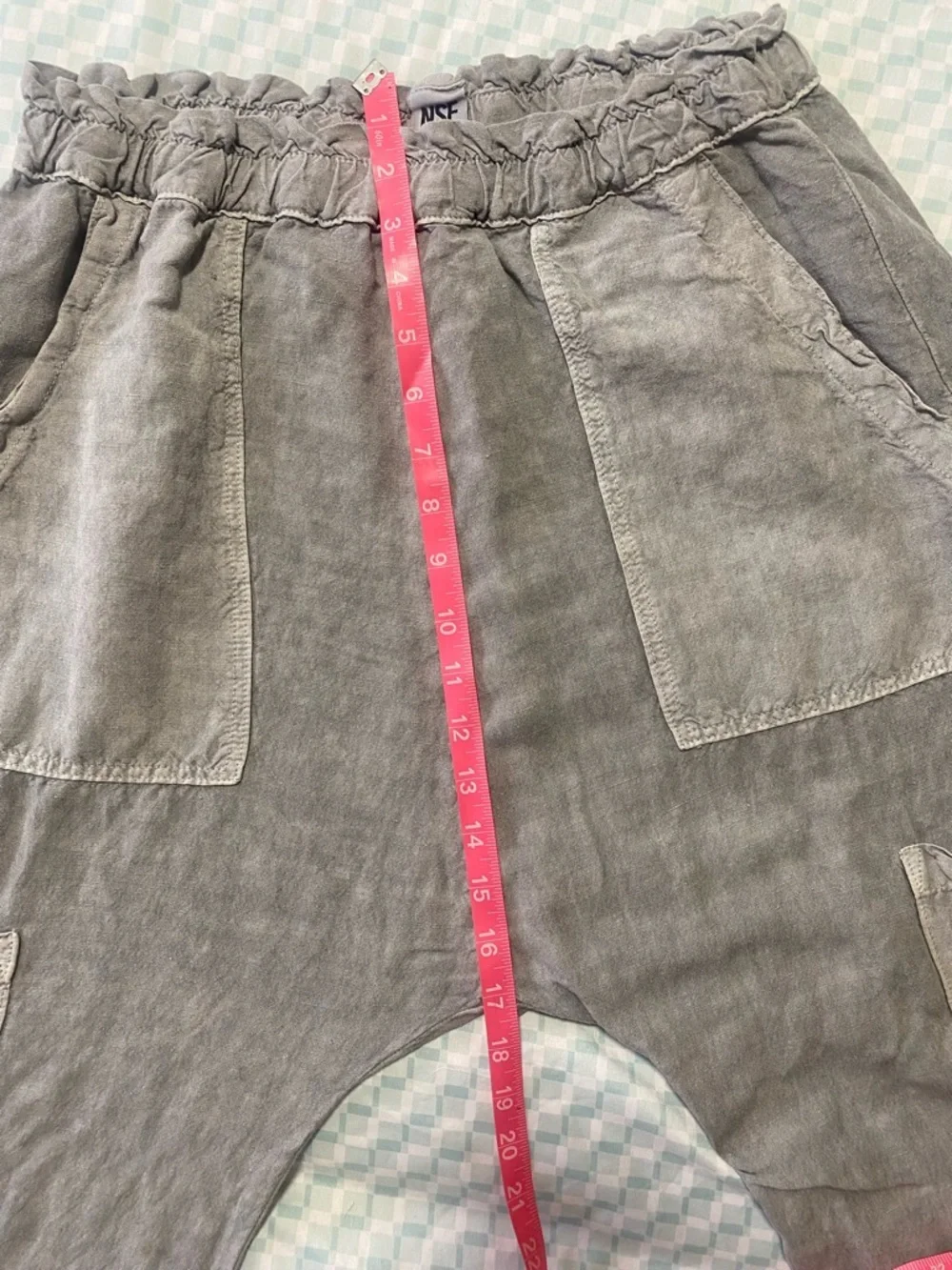 NSF Cargo Linen Blend Pants with Elastic Waist size M